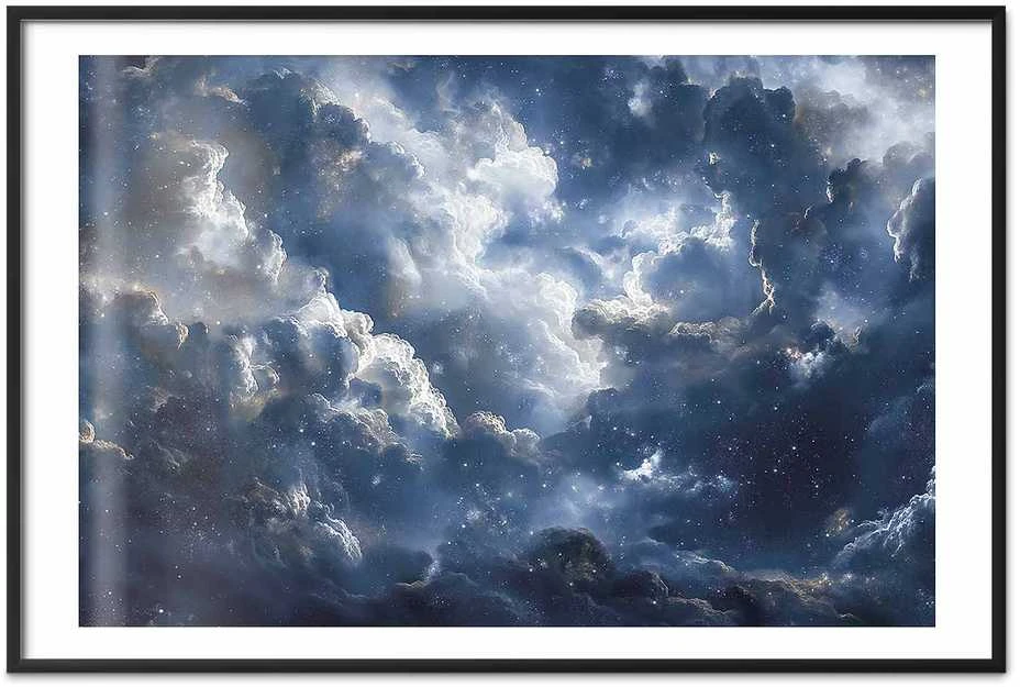 Artgeist Plakatas - Astronomical Wonders: Clouds and Stars in Harmonious Union