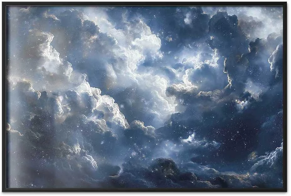 Artgeist Plakatas - Astronomical Wonders: Clouds and Stars in Harmonious Union