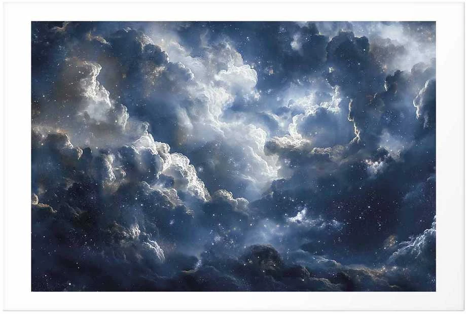 Artgeist Plakatas - Astronomical Wonders: Clouds and Stars in Harmonious Union