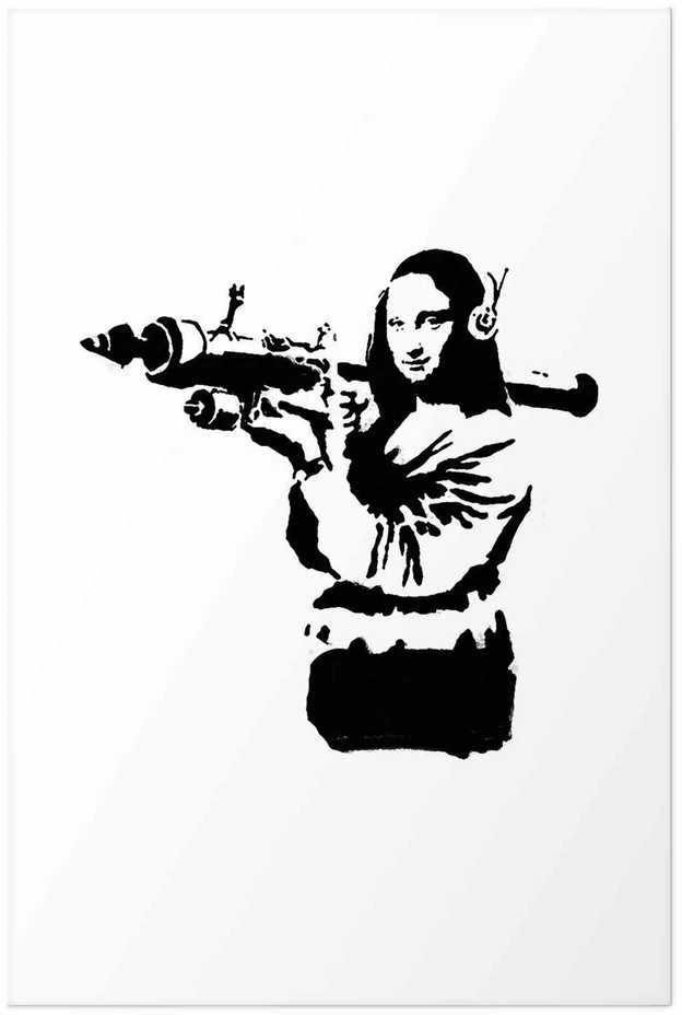 Artgeist Plakatas - Banksy Mona Lisa with Rocket Launcher