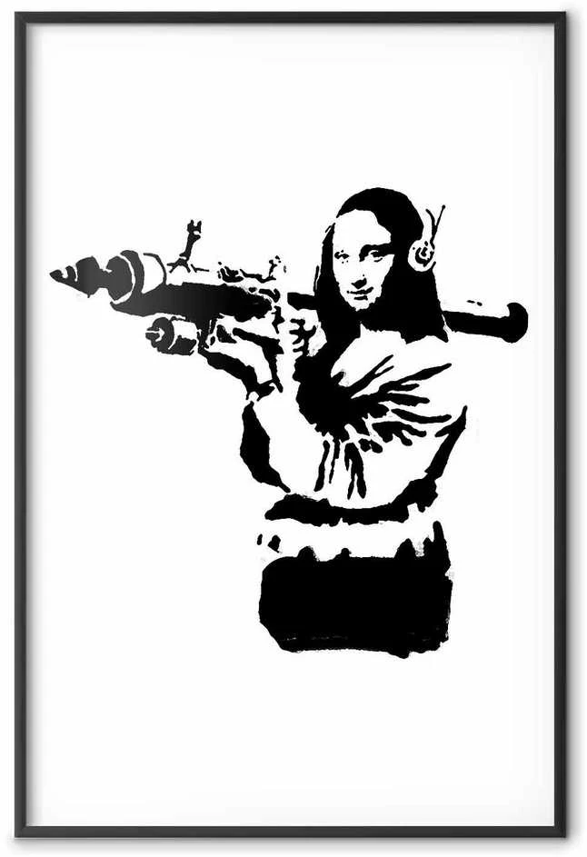 Artgeist Plakatas - Banksy Mona Lisa with Rocket Launcher