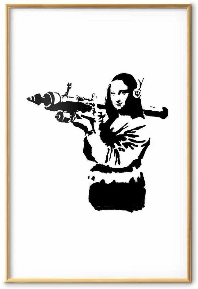 Artgeist Plakatas - Banksy Mona Lisa with Rocket Launcher