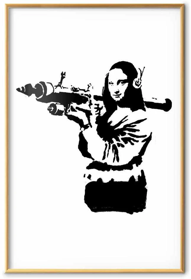 Artgeist Plakatas - Banksy Mona Lisa with Rocket Launcher