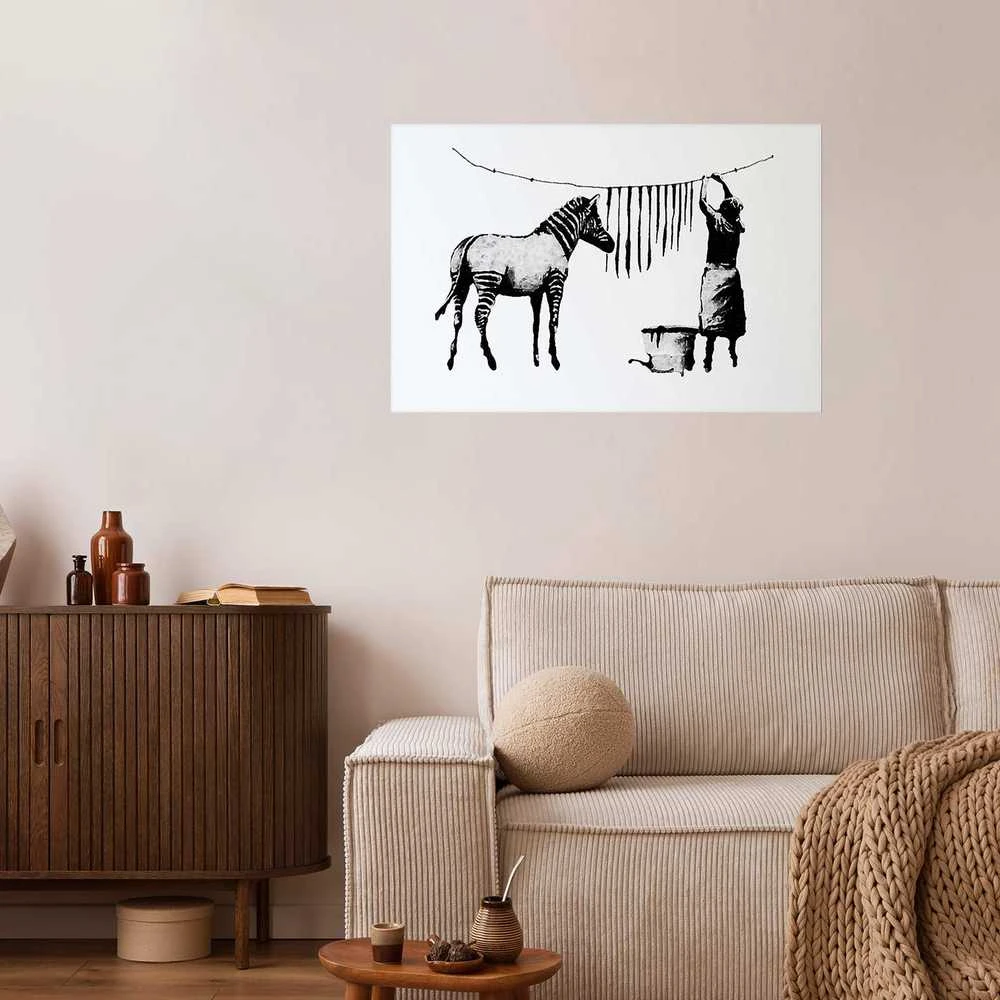 Artgeist Plakatas - Banksy: Zebra Washing