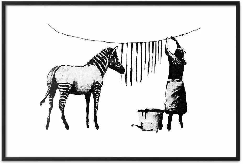 Artgeist Plakatas - Banksy: Zebra Washing