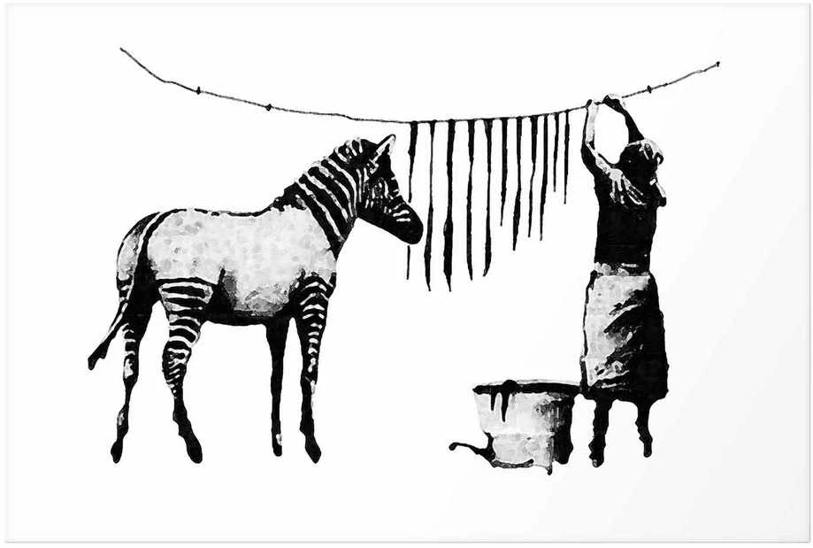 Artgeist Plakatas - Banksy: Zebra Washing