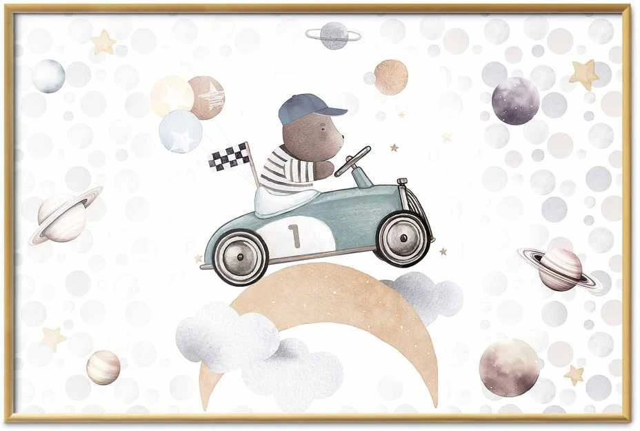 Artgeist Plakatas - Bear in a Race Car