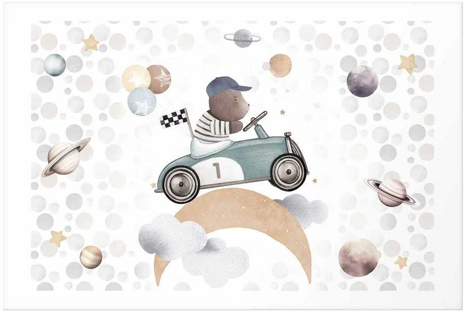 Artgeist Plakatas - Bear in a Race Car