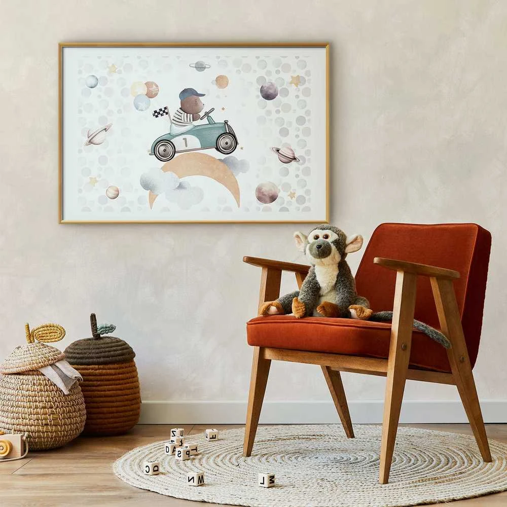 Artgeist Plakatas - Bear in a Race Car
