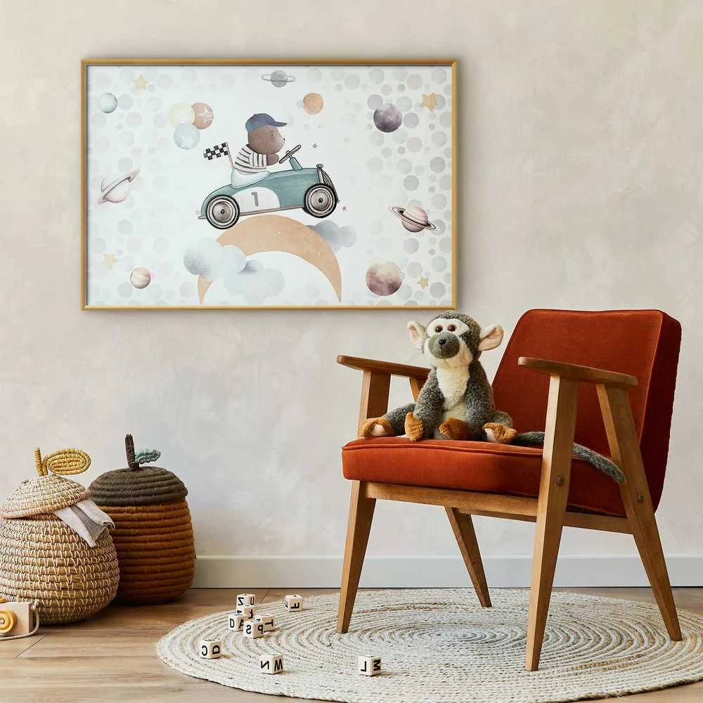 Artgeist Plakatas - Bear in a Race Car