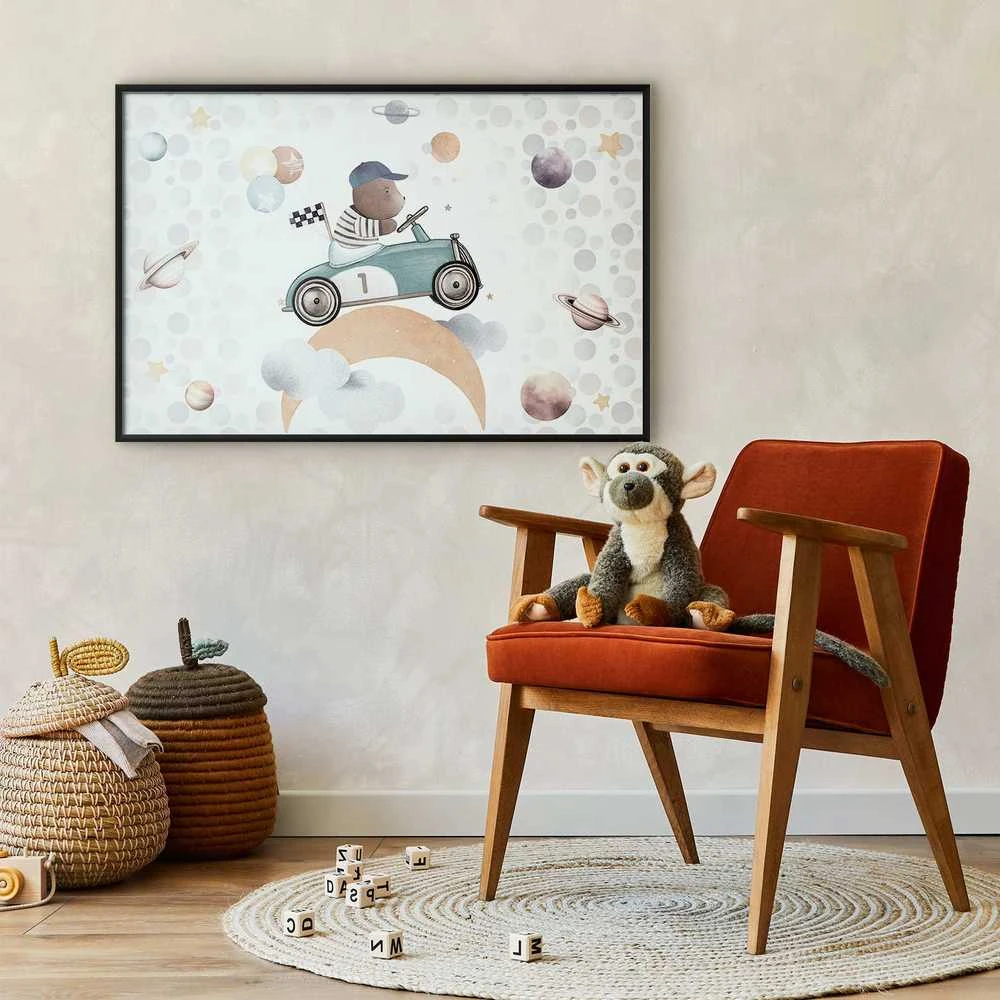 Artgeist Plakatas - Bear in a Race Car