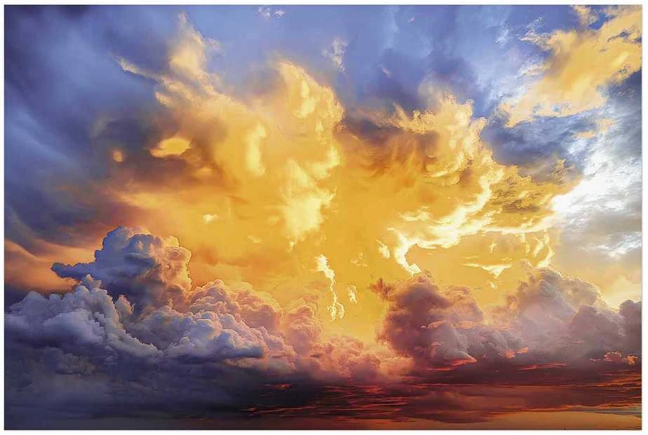 Artgeist Plakatas - Beautiful Sunset - clouds in warm shades