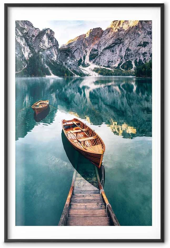 Artgeist Plakatas - Boats in the Dolomites