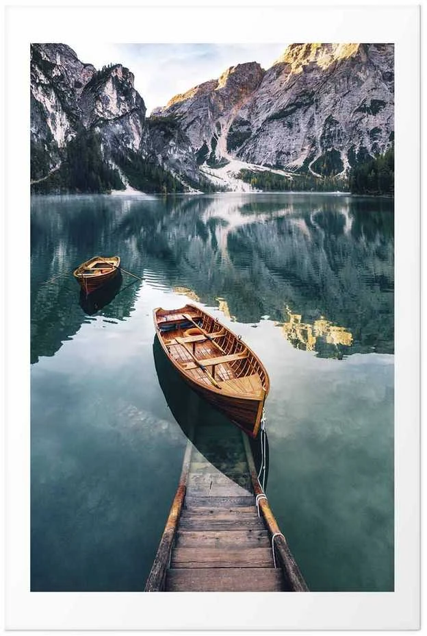 Artgeist Plakatas - Boats in the Dolomites