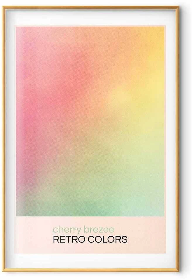 Artgeist Plakatas - Cherry Breeze - Pastel Gradient in Soft, Retro Colors