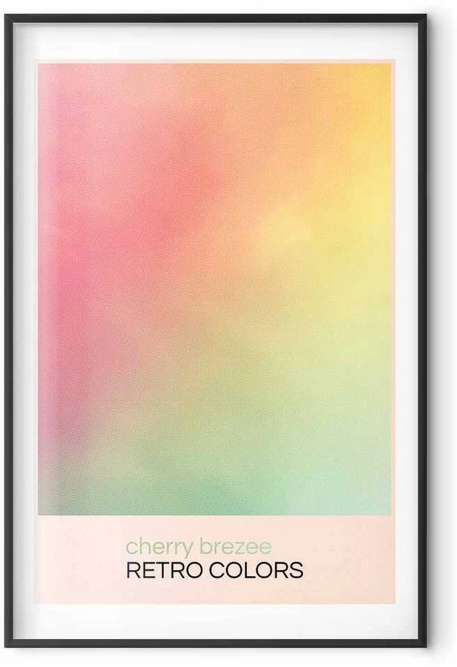 Artgeist Plakatas - Cherry Breeze - Pastel Gradient in Soft, Retro Colors