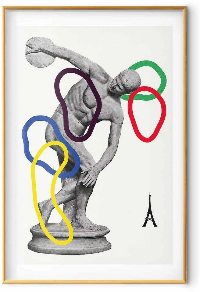 Artgeist Plakatas - Collage Graphic - Discus Thrower - Sculpture
