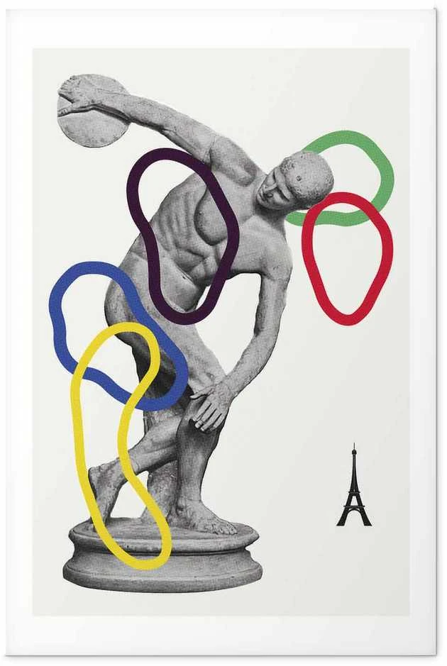 Artgeist Plakatas - Collage Graphic - Discus Thrower - Sculpture