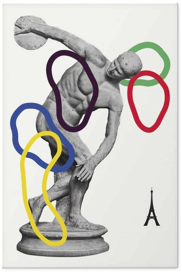 Artgeist Plakatas - Collage Graphic - Discus Thrower - Sculpture