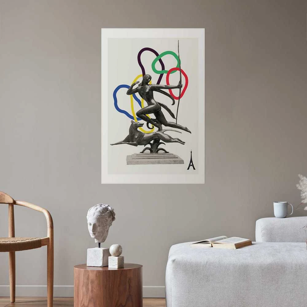 Artgeist Plakatas - Collage Graphic - Woman Shooting a Bow