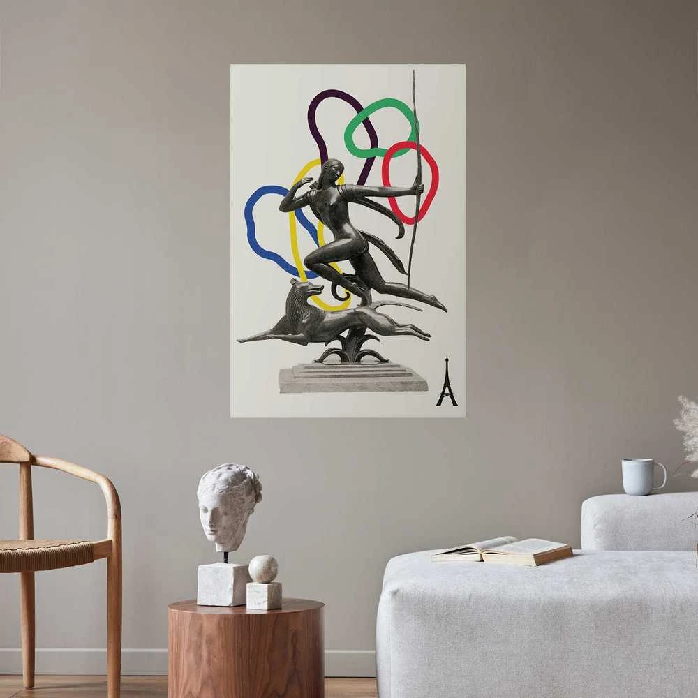 Artgeist Plakatas - Collage Graphic - Woman Shooting a Bow