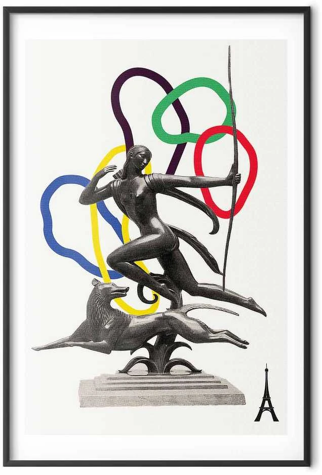 Artgeist Plakatas - Collage Graphic - Woman Shooting a Bow