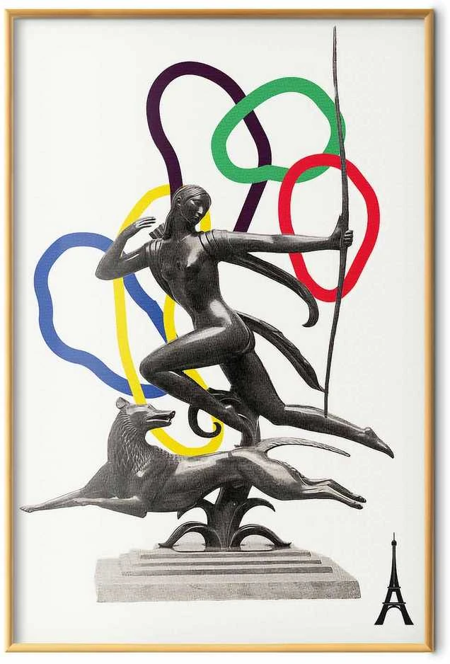 Artgeist Plakatas - Collage Graphic - Woman Shooting a Bow