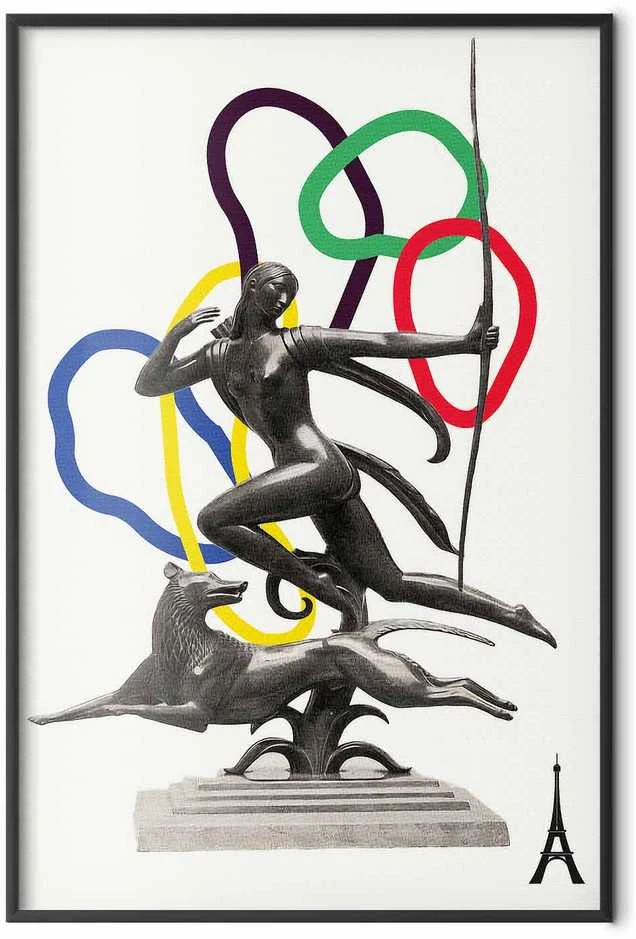 Artgeist Plakatas - Collage Graphic - Woman Shooting a Bow