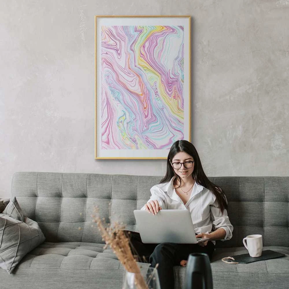 Artgeist Plakatas - Colorful Dream - abstract shapes in pastel shades