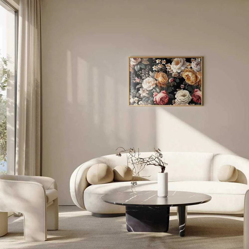 Artgeist Plakatas - Colorful Flowers on a Juodas Background