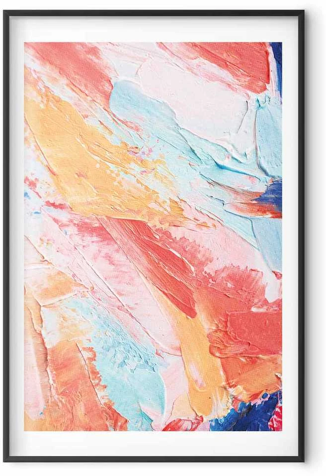 Artgeist Plakatas - Colorful Harmony - dynamic color transitions in pastel tones