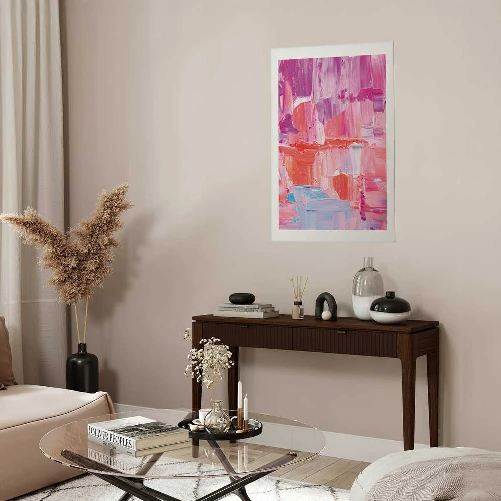 Artgeist Plakatas - Colorful Strokes - intense shades of pink and violetinė on canvas