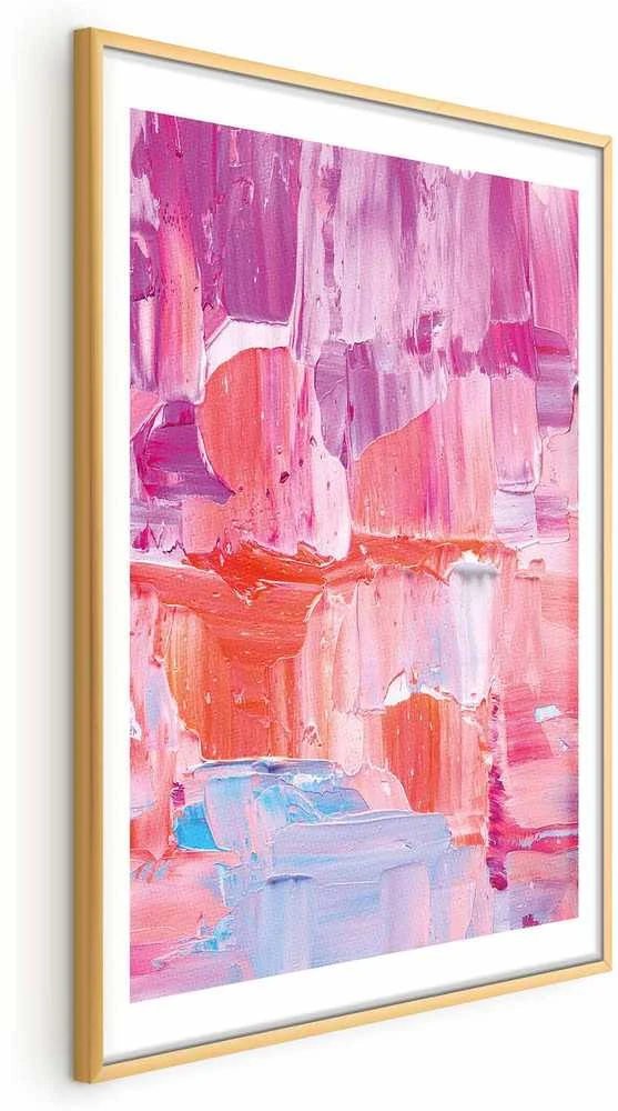 Artgeist Plakatas - Colorful Strokes - intense shades of pink and violetinė on canvas