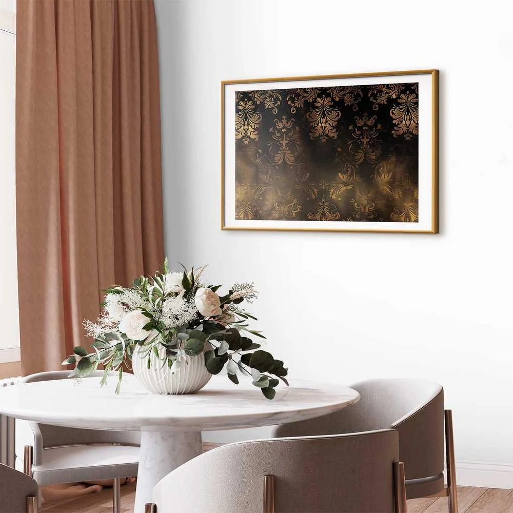 Artgeist Plakatas - Dark Baroque Patterns with Golden Accents