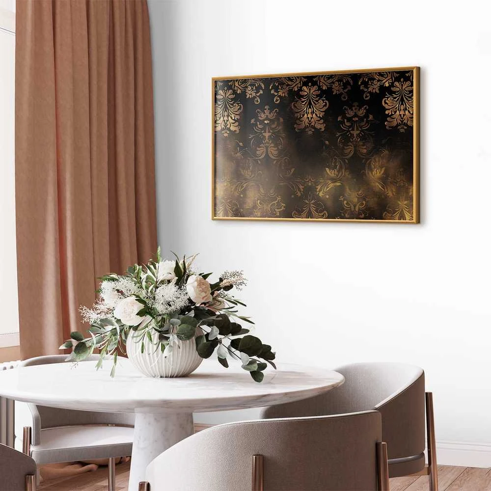 Artgeist Plakatas - Dark Baroque Patterns with Golden Accents