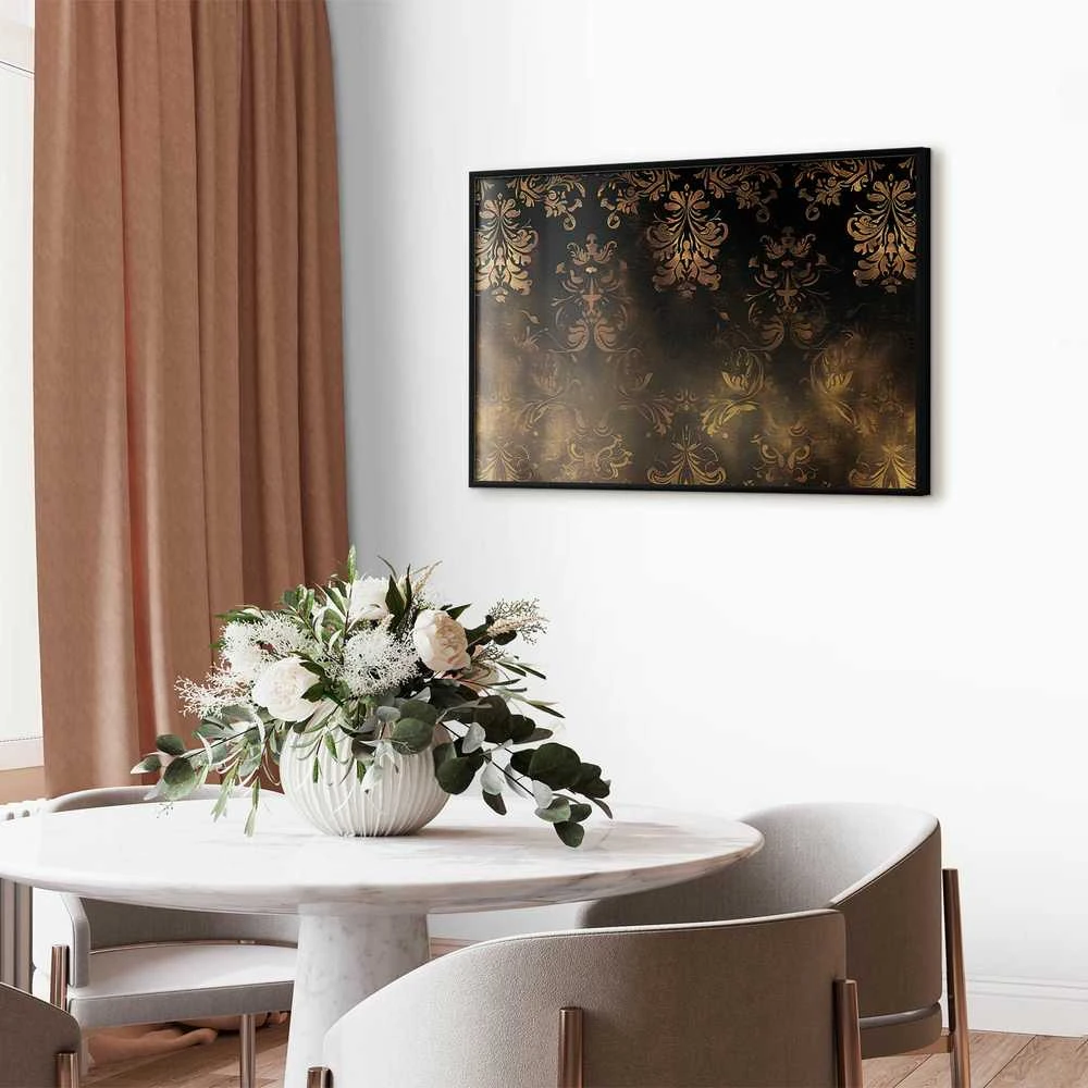 Artgeist Plakatas - Dark Baroque Patterns with Golden Accents