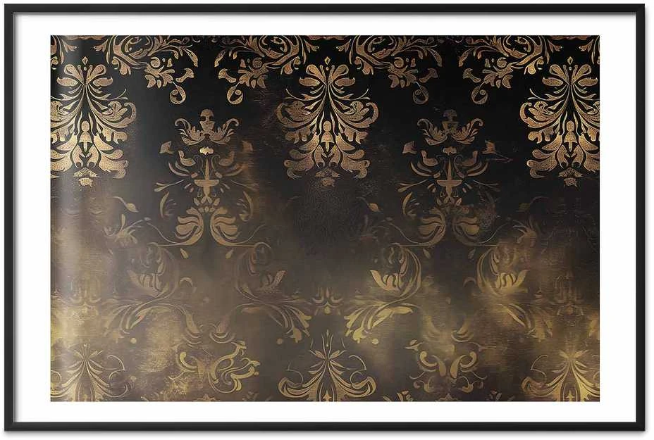 Artgeist Plakatas - Dark Baroque Patterns with Golden Accents