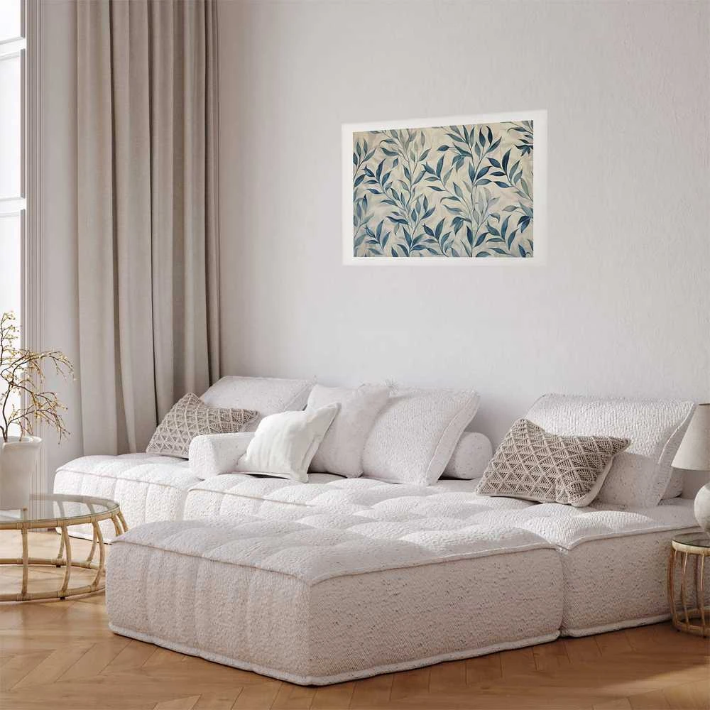 Artgeist Plakatas - Delicate Botanical Motif with Mėlyna Leaves