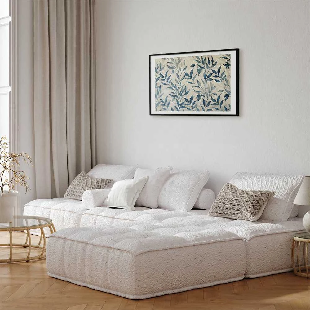 Artgeist Plakatas - Delicate Botanical Motif with Mėlyna Leaves