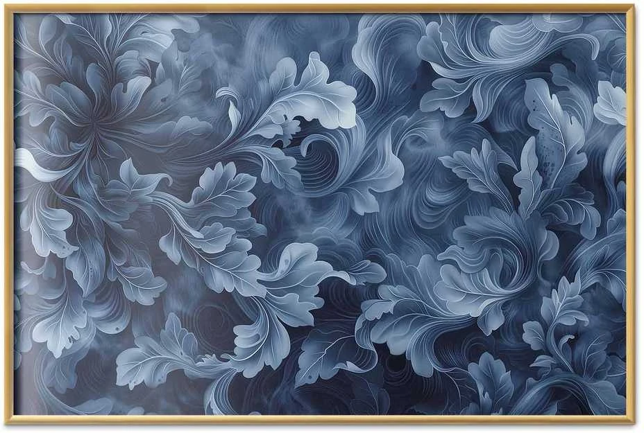 Artgeist Plakatas - Dense, Dark Mėlyna Abstract Ornaments