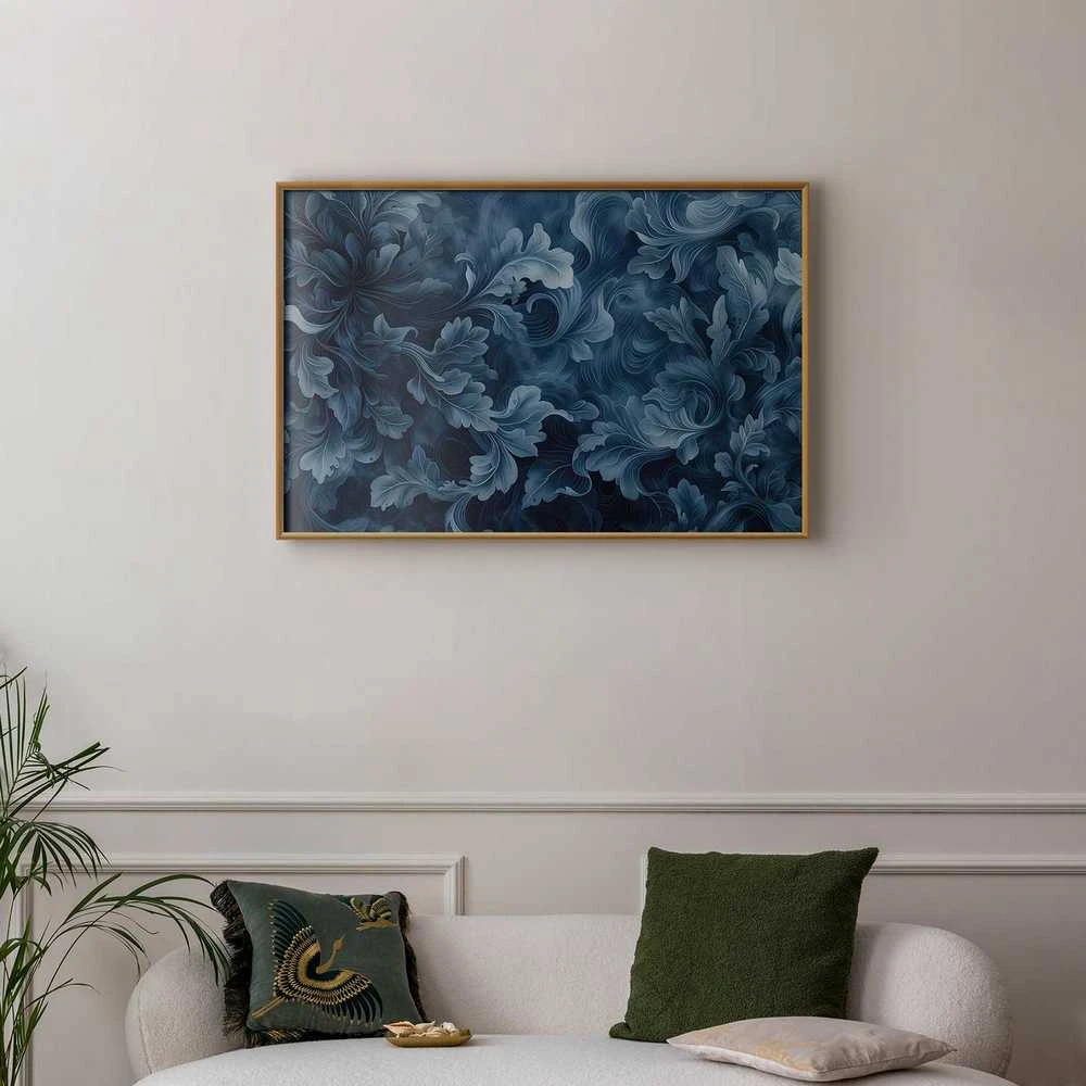 Artgeist Plakatas - Dense, Dark Mėlyna Abstract Ornaments