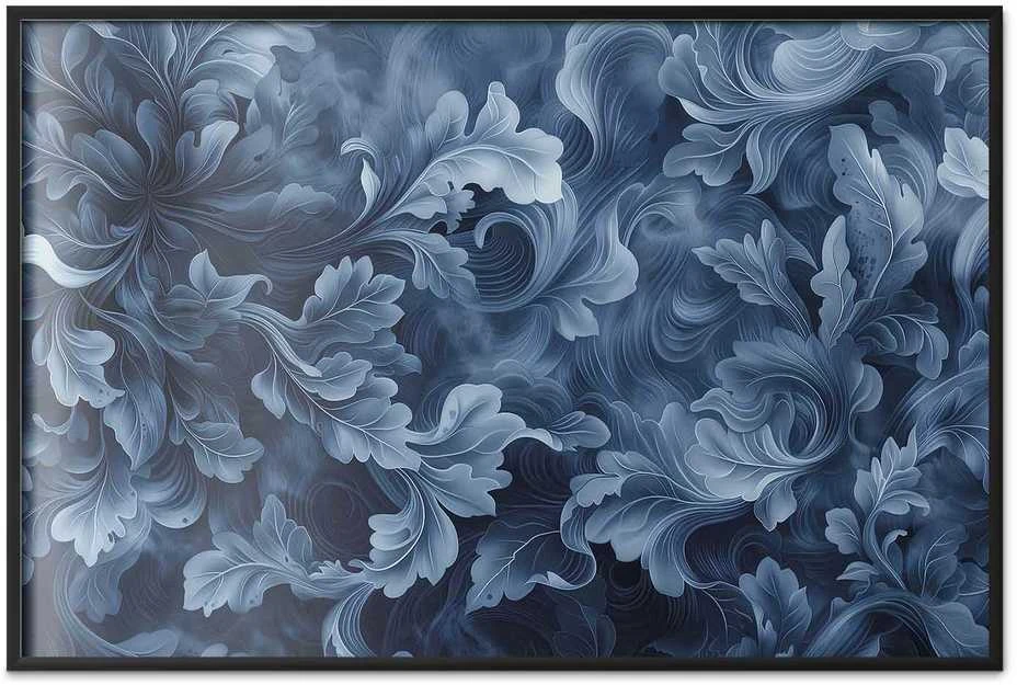 Artgeist Plakatas - Dense, Dark Mėlyna Abstract Ornaments