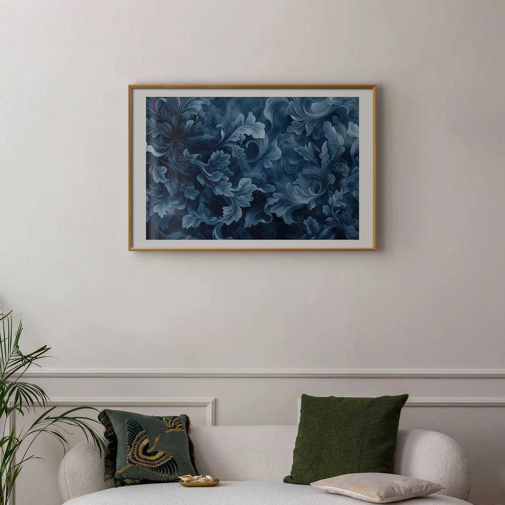 Artgeist Plakatas - Dense, Dark Mėlyna Abstract Ornaments