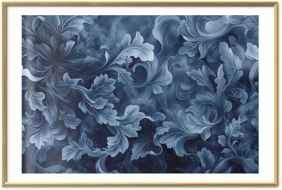 Artgeist Plakatas - Dense, Dark Mėlyna Abstract Ornaments