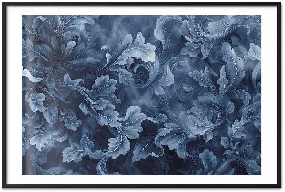 Artgeist Plakatas - Dense, Dark Mėlyna Abstract Ornaments