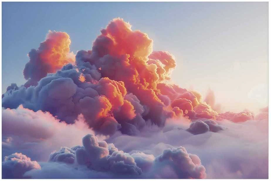 Artgeist Plakatas - Dusk Spectacle: Clouds in Shades of Rožinė and Violetinė