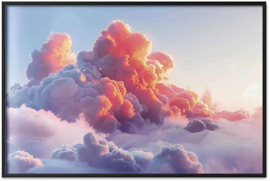 Artgeist Plakatas - Dusk Spectacle: Clouds in Shades of Rožinė and Violetinė