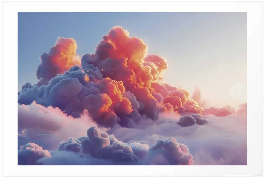 Artgeist Plakatas - Dusk Spectacle: Clouds in Shades of Rožinė and Violetinė