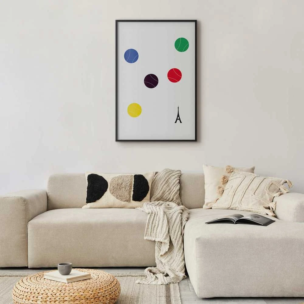 Artgeist Plakatas - Eiffel Tower and Colorful Tennis Balls