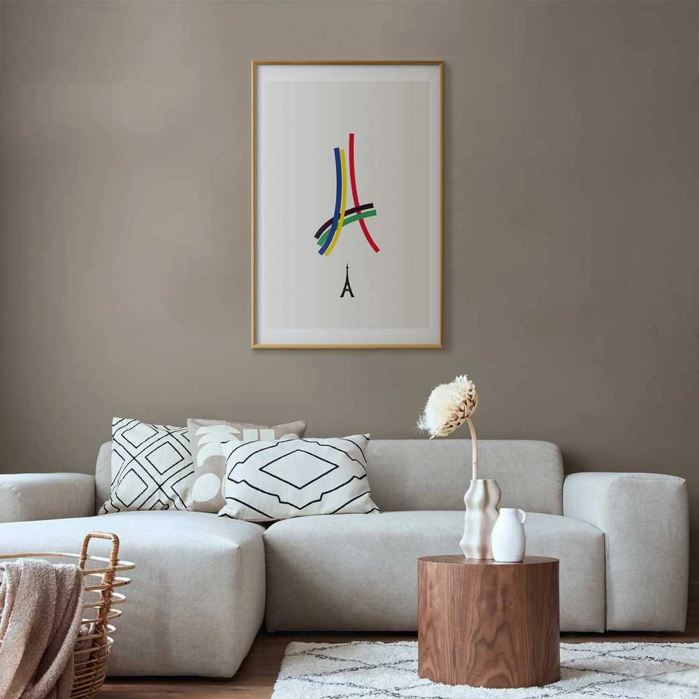 Artgeist Plakatas - Eiffel Tower - Colored Graphic - Abstraction